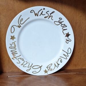 Rosanna Gold and White Holiday Plate